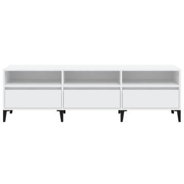 Stylish White TV Cabinet - 150x30x44.5 cm | Hipo Market