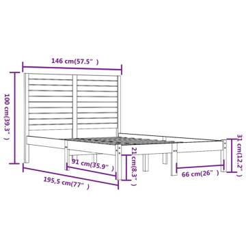 Solid Wood Bed Frame 140x190 cm | Timeless Design