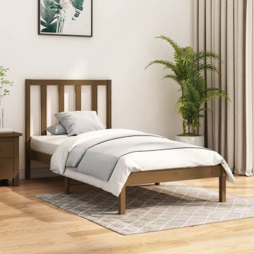 Honey Brown Solid Wood Bed Frame 100x200 cm | HipoMarket