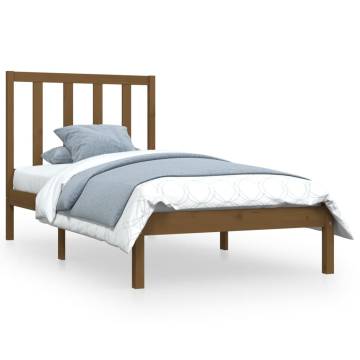 Honey Brown Solid Wood Bed Frame 100x200 cm | HipoMarket