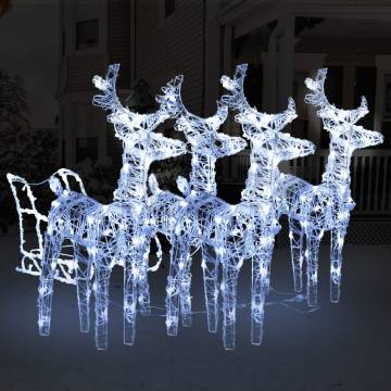 Glowing Reindeers & Sleigh Christmas Decoration - 240 LEDs