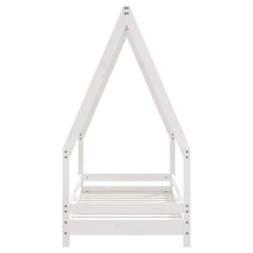 Kids White Bed Frame 70x140 cm - Solid Pine Wood