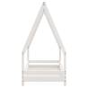 Kids White Bed Frame 70x140 cm - Solid Pine Wood