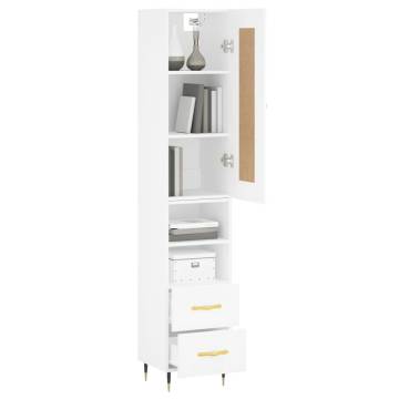 Stylish Highboard White 34.5x34x180 cm - HipoMarket