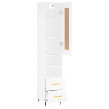 Stylish Highboard White 34.5x34x180 cm - HipoMarket