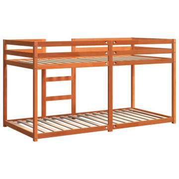 Bunk Bed Wax Brown 75x190 cm - Solid Pine Wood | HipoMarket