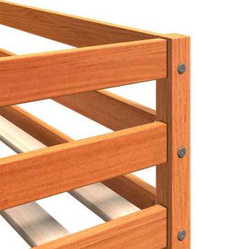 Bunk Bed Wax Brown 75x190 cm - Solid Pine Wood | HipoMarket