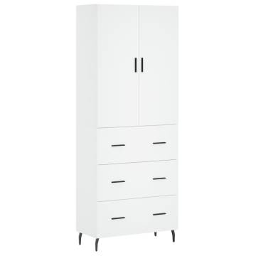 Stylish Highboard in White - 69.5x34x180 cm | HipoMarket