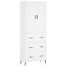 Stylish Highboard in White - 69.5x34x180 cm | HipoMarket