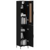 Stylish Highboard Black 34.5x34x180 cm - Durable Engineered Wood