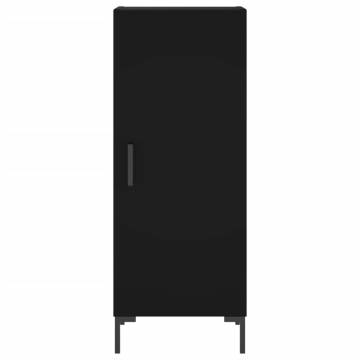 Stylish Highboard Black 34.5x34x180 cm - Durable Engineered Wood