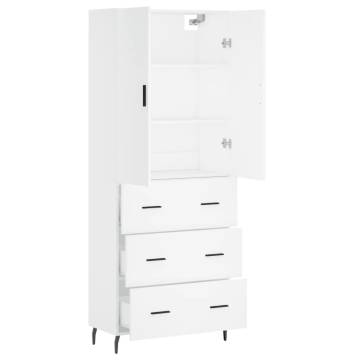 Stylish Highboard in White - 69.5x34x180 cm | HipoMarket