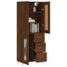 Stylish Highboard Brown Oak - 69.5x34x180 cm | HipoMarket