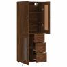 Stylish Highboard Brown Oak - 69.5x34x180 cm | HipoMarket