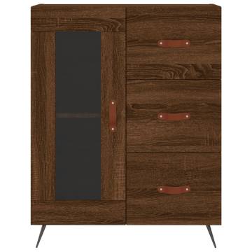 Stylish Highboard Brown Oak - 69.5x34x180 cm | HipoMarket