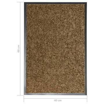 Washable Brown Doormat 40x60 cm - Keep Dirt Outside | HipoMarket