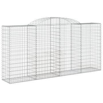 Arched Gabion Baskets - 4 pcs Galvanised Iron | Hipomarket UK