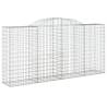 Arched Gabion Baskets - 4 pcs Galvanised Iron | Hipomarket UK