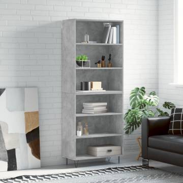 Stylish Highboard in Concrete Grey | Durable Engineered Wood