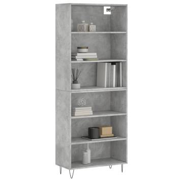 Stylish Highboard in Concrete Grey | Durable Engineered Wood