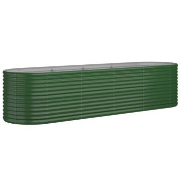 Garden Raised Bed Powder-coated Steel 296x80x68 cm Green