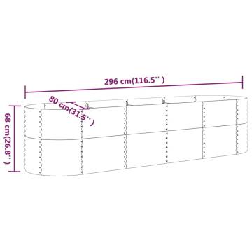 Garden Raised Bed Powder-coated Steel 296x80x68 cm Green