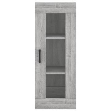 Elegant Highboard Grey Sonoma | 34.5x34x180 cm Engineered Wood