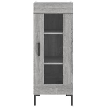 Elegant Highboard Grey Sonoma | 34.5x34x180 cm Engineered Wood