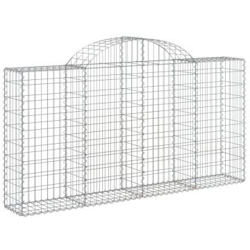 Arched Gabion Baskets 11 pcs - Galvanised Iron Garden Barriers