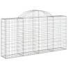 Arched Gabion Baskets 11 pcs - Galvanised Iron Garden Barriers