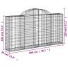 Arched Gabion Baskets 11 pcs - Galvanised Iron Garden Barriers