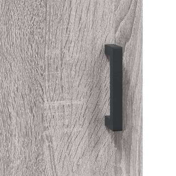 Elegant Highboard Grey Sonoma | 34.5x34x180 cm Engineered Wood