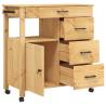 Kitchen Trolley MONZA - Solid Pine Wood - 84x40x90 cm