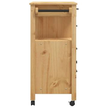 Kitchen Trolley MONZA - Solid Pine Wood - 84x40x90 cm