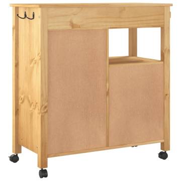 Kitchen Trolley MONZA - Solid Pine Wood - 84x40x90 cm