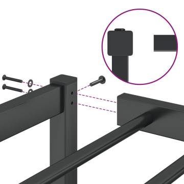 Black Metal Bed Frame 120x200 cm - Robust & Stylish