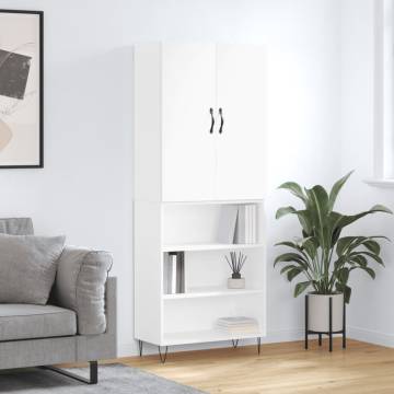 Stylish Highboard White 69.5x34x180 cm | Hipo Market