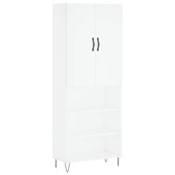 Stylish Highboard White 69.5x34x180 cm | Hipo Market