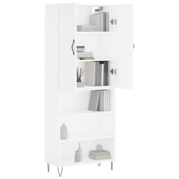 Stylish Highboard White 69.5x34x180 cm | Hipo Market