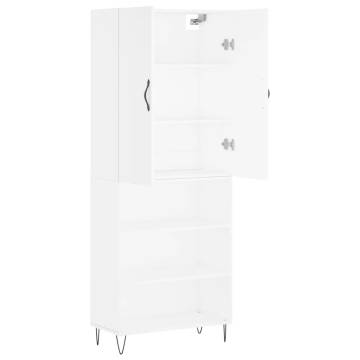 Stylish Highboard White 69.5x34x180 cm | Hipo Market