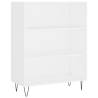 Stylish Highboard White 69.5x34x180 cm | Hipo Market