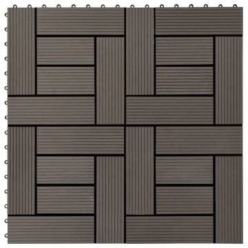 22 pcs Decking Tiles 30x30 cm - Dark Brown WPC | Hipomarket