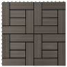 22 pcs Decking Tiles 30x30 cm 2 sqm WPC Dark Brown Colour dark brown Pattern pattern 2 Number of 22 