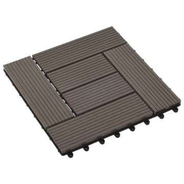 22 pcs Decking Tiles 30x30 cm - Dark Brown WPC | Hipomarket