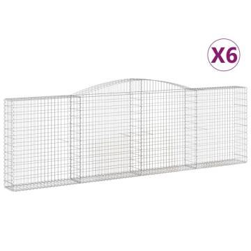 Arched Gabion Baskets (6 pcs) - Durable Garden Barriers