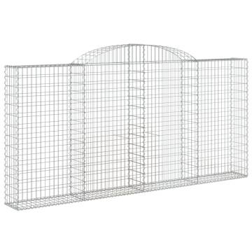 Arched Gabion Baskets - 10 pcs Galvanised Iron | HipoMarket