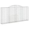 Arched Gabion Baskets - 10 pcs Galvanised Iron | HipoMarket