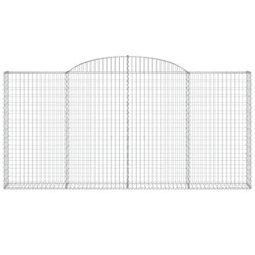 Arched Gabion Baskets - 10 pcs Galvanised Iron | HipoMarket