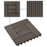 22 pcs Decking Tiles 30x30 cm - Dark Brown WPC | Hipomarket