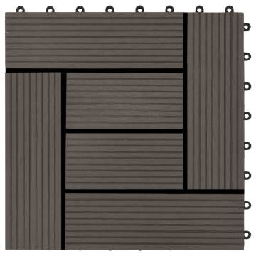 22 pcs Decking Tiles 30x30 cm - Dark Brown WPC | Hipomarket